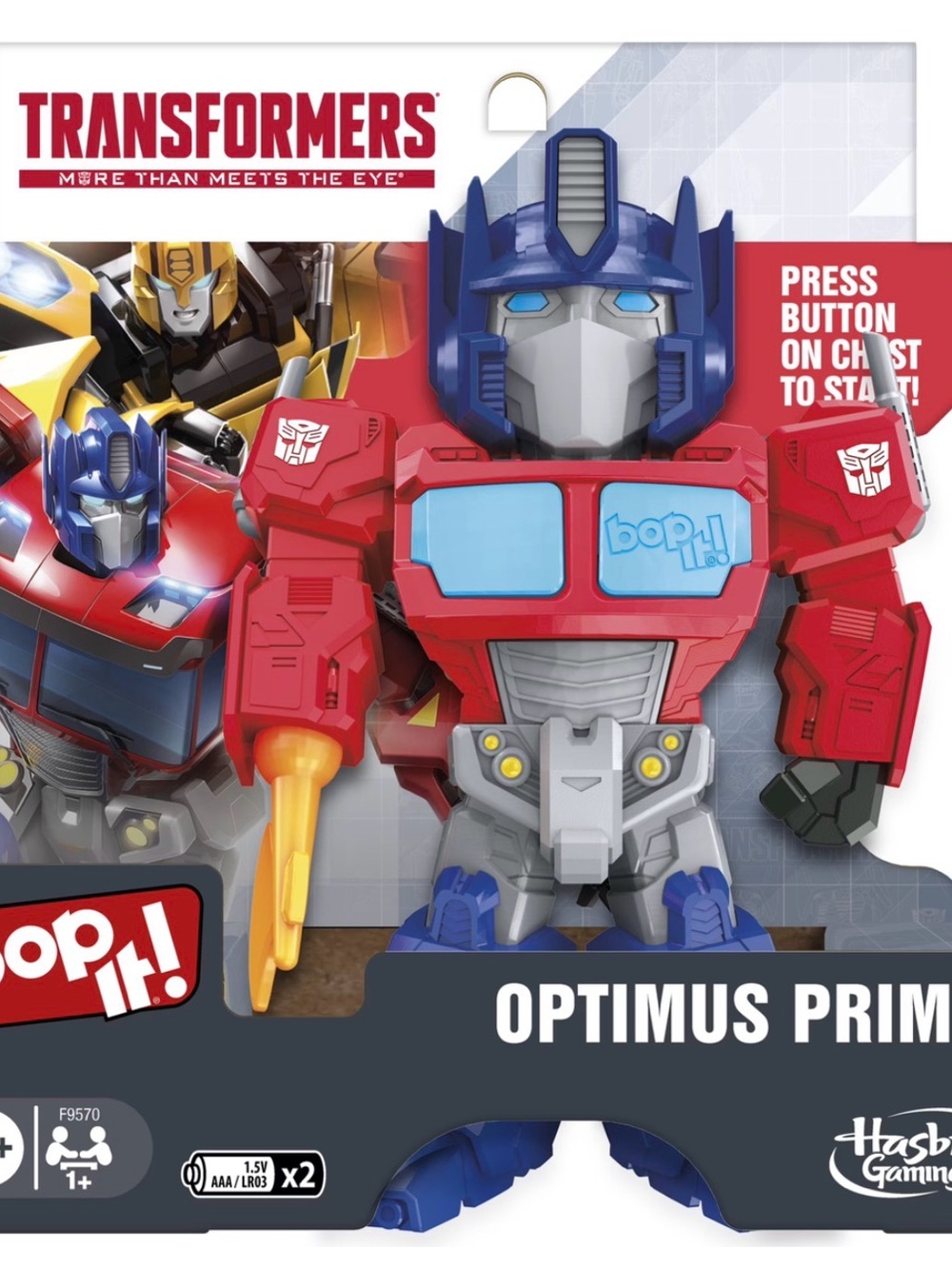 Transformers Bop It! Optimus Prime Kids Toy - Red and Blue Action Figure